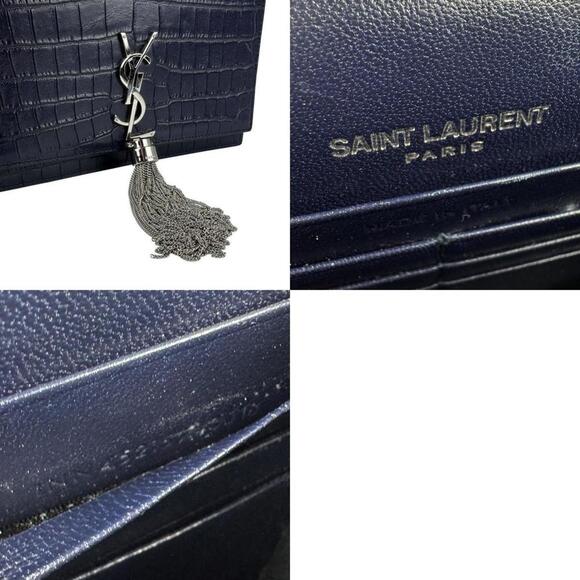 SAINT LAURENT Navy Leather Wallet - Picture 5 of 5